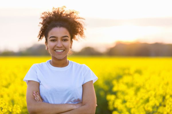 woman in a field